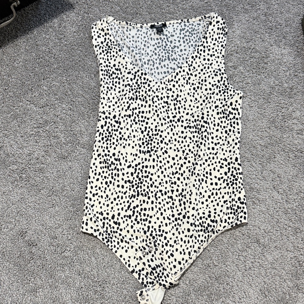 Express Black and White Polka Dot Sleeveless Top